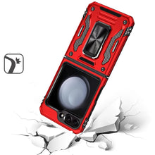 For Samsung Galaxy Z Flip 6 Case Sliding Lens Shockproof Cover with Ring Stand