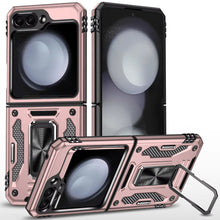 For Samsung Galaxy Z Flip 6 Case Sliding Lens Shockproof Cover with Ring Stand