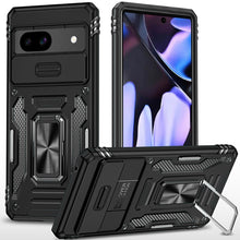 For Google Pixel 9a Case Sliding Lens with Magnetic Ring Stand + Tempered Glass