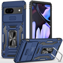 For Google Pixel 9a Case Sliding Lens with Magnetic Ring Stand + Tempered Glass