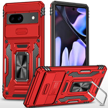 For Google Pixel 9a Case Sliding Lens with Magnetic Ring Stand + Tempered Glass