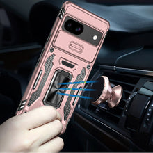 For Google Pixel 9a Case Sliding Lens with Magnetic Ring Stand + Tempered Glass