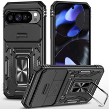For Google Pixel 10/10 Pro Case Sliding Lens with Metal Stand + Tempered Glass