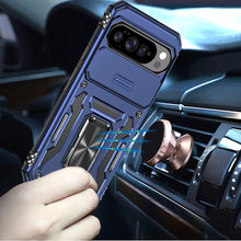 For Google Pixel 10/10 Pro Case Sliding Lens with Metal Stand + Tempered Glass