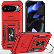 For Google Pixel 10/10 Pro Case Sliding Lens with Metal Stand + Tempered Glass