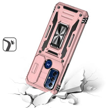 For Moto G Play 2023 Case Tough Metal Ring Movable Camera Window Hybrid Cover