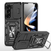 For Samsung Z Fold5 Case Slideing Lens Shockproof Cover with Magnetic Ring Stand