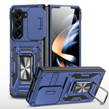 For Samsung Z Fold5 Case Slideing Lens Shockproof Cover with Magnetic Ring Stand