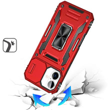 For iPhone 17 Case Sliding Lens Cover with Metal Ring Stand + Tempered Glass