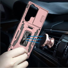 For Samsung Galaxy S24+ Plus Case Slide Lens Shockproof Cover Magnetic Ringstand