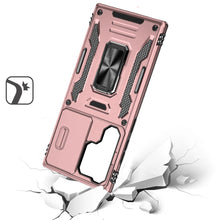 For Samsung Galaxy S24 Case Sliding Lens Shockproof Cover w/ Magnetic Ring Stand