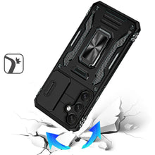 For Samsung S25 FE Case Sliding Lens with Magnetic Ring Stand + Tempered Glass