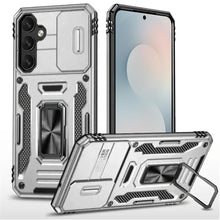 For Samsung S25 FE Case Sliding Lens with Magnetic Ring Stand + Tempered Glass