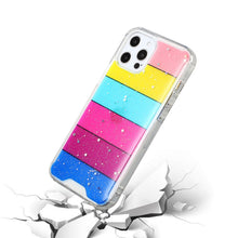 For iPhone 13 PRO Case Epoxy Fuzed Glitter Design Hybrid Protective Cover