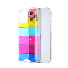 For iPhone 13 PRO Case Epoxy Fuzed Glitter Design Hybrid Protective Cover