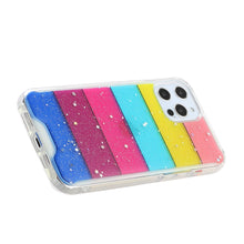 For iPhone 13 PRO Case Epoxy Fuzed Glitter Design Hybrid Protective Cover