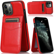 For iPhone 14 PLUS Case PU Leather Cover w/ Card Flap Stand and Magnetic Button