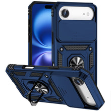 For iPhone Air Case Shockproof Metal Ring Stand w/ Lens Cover + Tempered Glass