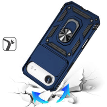 For iPhone Air Case Shockproof Metal Ring Stand w/ Lens Cover + Tempered Glass