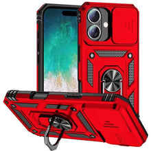 For iPhone 16 Plus 6.7in Case Shockproof Ringstand Lens Cover + Tempered Glass