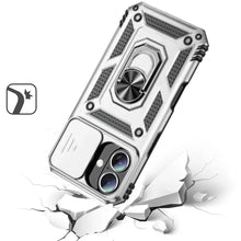 For iPhone 16 Plus 6.7in Case Shockproof Ringstand Lens Cover + Tempered Glass