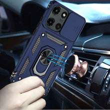 For Moto G Stylus 2025 Case Shockproof Magnetic Ring Lens Cover + Tempered Glass