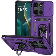 For Moto G Stylus 2025 Case Shockproof Magnetic Ring Lens Cover + Tempered Glass