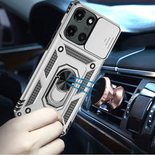 For Moto G Stylus 2025 Case Shockproof Magnetic Ring Lens Cover + Tempered Glass