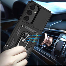 For Samsung S25 FE Case Shockproof RingStand Camera Lens Cover + Tempered Glass