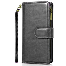For Samsung S25 Edge Case Luxury Phone Wallet Card ID Zipper + Tempered Glass