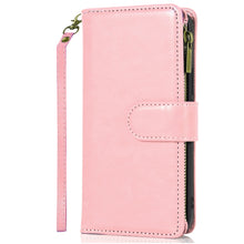 For Samsung S25 Edge Case Luxury Phone Wallet Card ID Zipper + Tempered Glass
