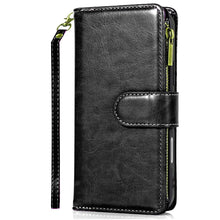For iPhone 16 PRO MAX Case Luxury Phone Wallet ID Zipper Holder + Tempered Glass