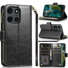 For Moto G Stylus 2025 Case Luxury Phone Wallet Zipper Holder + Tempered Glass