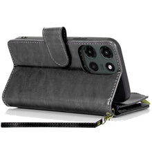 For Moto G Stylus 2025 Case Luxury Phone Wallet Zipper Holder + Tempered Glass