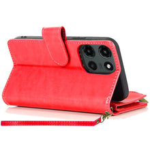 For Moto G Stylus 2025 Case Luxury Phone Wallet Zipper Holder + Tempered Glass