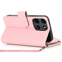 For Moto G Stylus 2025 Case Luxury Phone Wallet Zipper Holder + Tempered Glass