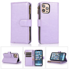 For iPhone 15 Pro Max Case Luxury Wallet ID Zipper Holder + 2 Screen Protectors