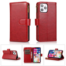 For iPhone 15 Pro Max Case Luxury Wallet ID Zipper Holder + 2 Screen Protectors