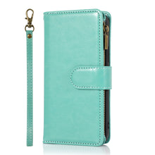 For iPhone 15 Case Luxury Wallet Card ID Zipper Holder Cover + 2 Tempered Glass