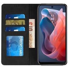 For Moto G Play 2024 Case Vegan Leather Phone Wallet Cover + Tempered Glass