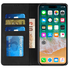 For iPhone 16 Plus 6.7in Case PU Leather ID Card Holder Wallet + Tempered Glass