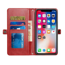 For iPhone 14 PLUS Case Wallet PU Vegan Leather ID Card Holder with Wrist-strap