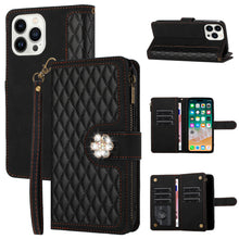 For iPhone 15 Pro Max Case PU Leather Wallet Flower Charm + 2 Screen Protectors