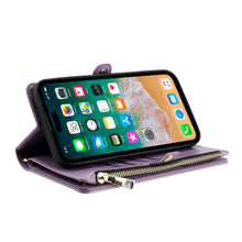 For iPhone 11 6.1 in. Case Wristlet Wallet with Long Short Strap +Tempered Glass