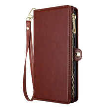 For iPhone 11 6.1 in. Case Wristlet Wallet with Long Short Strap +Tempered Glass