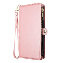 For iPhone 11 6.1 in. Case Wristlet Wallet with Long Short Strap +Tempered Glass