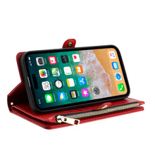 For iPhone 11 6.1 in. Case Wristlet Wallet with Long Short Strap +Tempered Glass