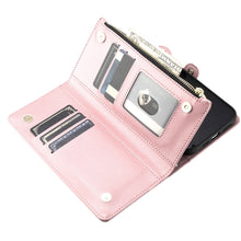 For iPhone 16e Case Wristlet Phone Wallet with Long Short Strap + Tempered Glass