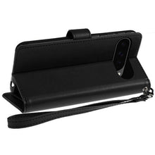 For Google Pixel 10 Pro XL Case PU Leather Wallet w/ Wrist strap +Tempered Glass