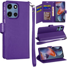For Moto G 2025 Case Wallet ID Card Holder Phone Wallet Cover + Tempered Glass